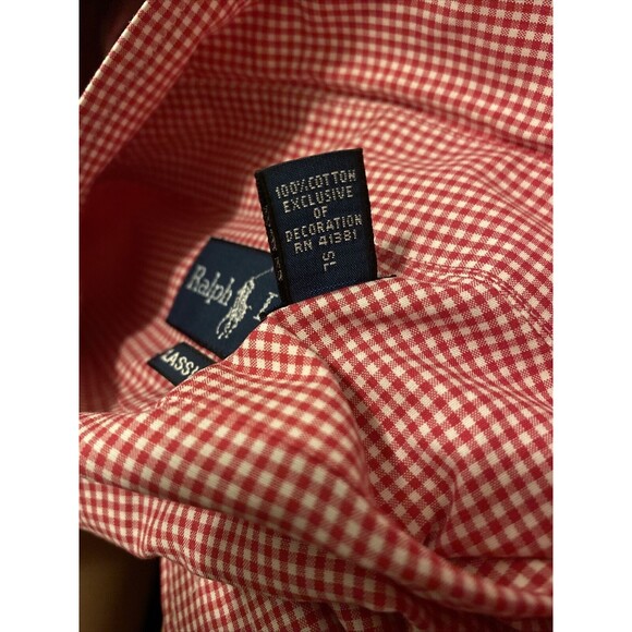 RALPH LAUREN Men’s Short Sleeve Button Up Red Check Shirt Classic Fit XL - Picture 8 of 14